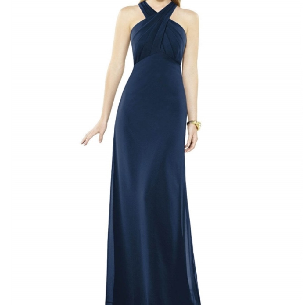 Navy Prom Evening Bridesmaid Dress Gown